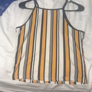 Blue orange and white halter top.